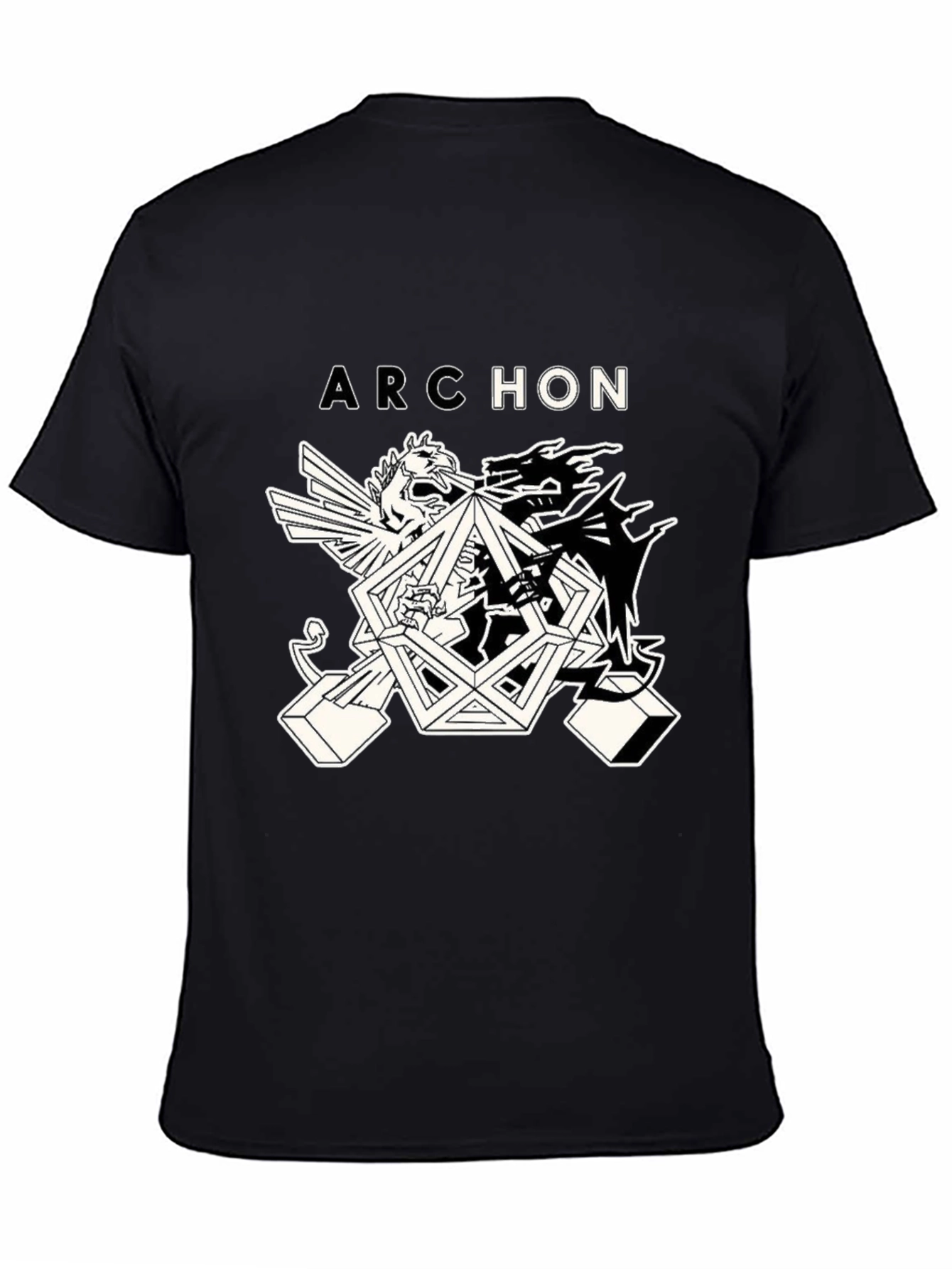 Archeon Black Graphic Print Tee