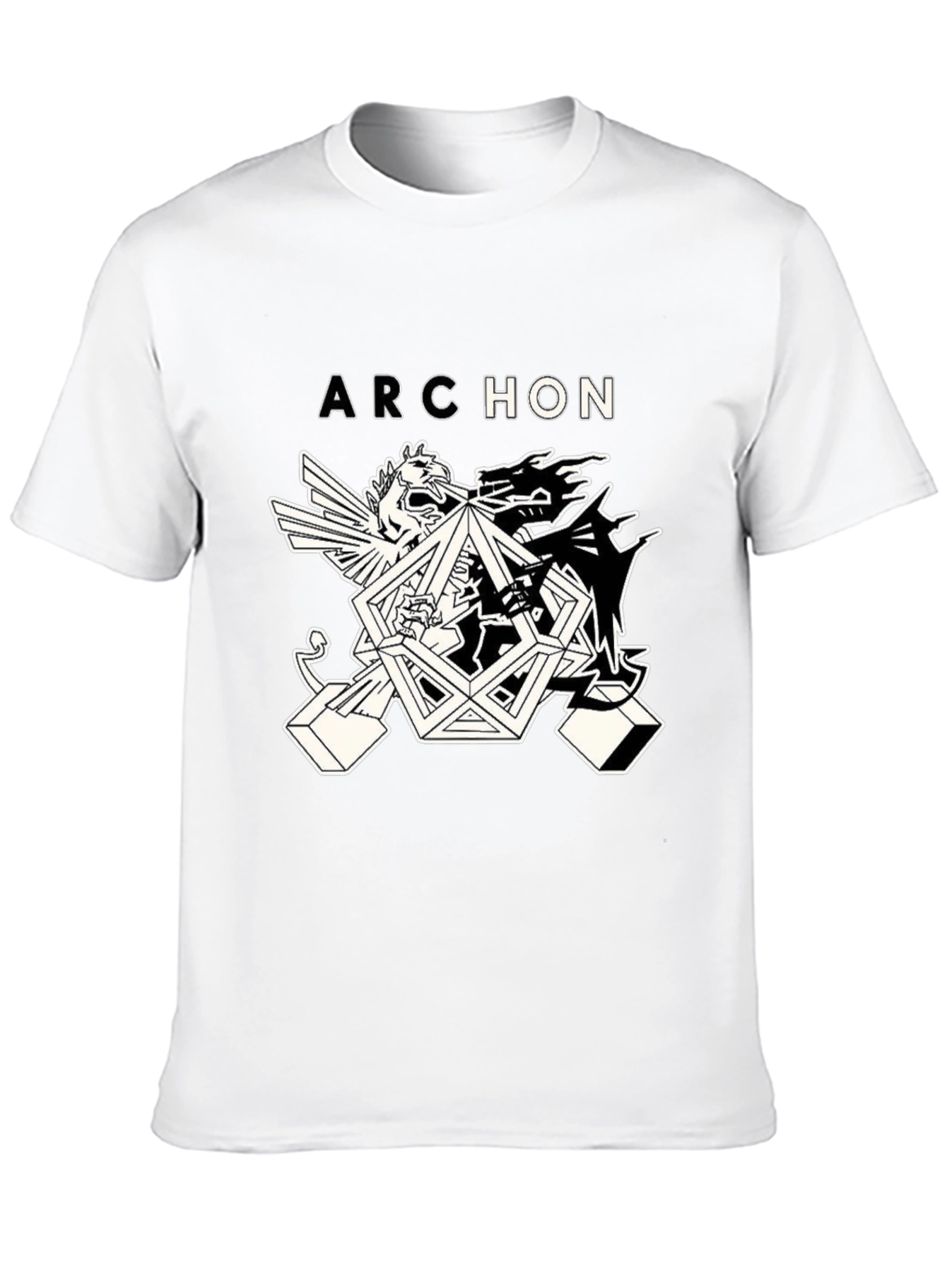 Archeon Black Graphic Print Tee