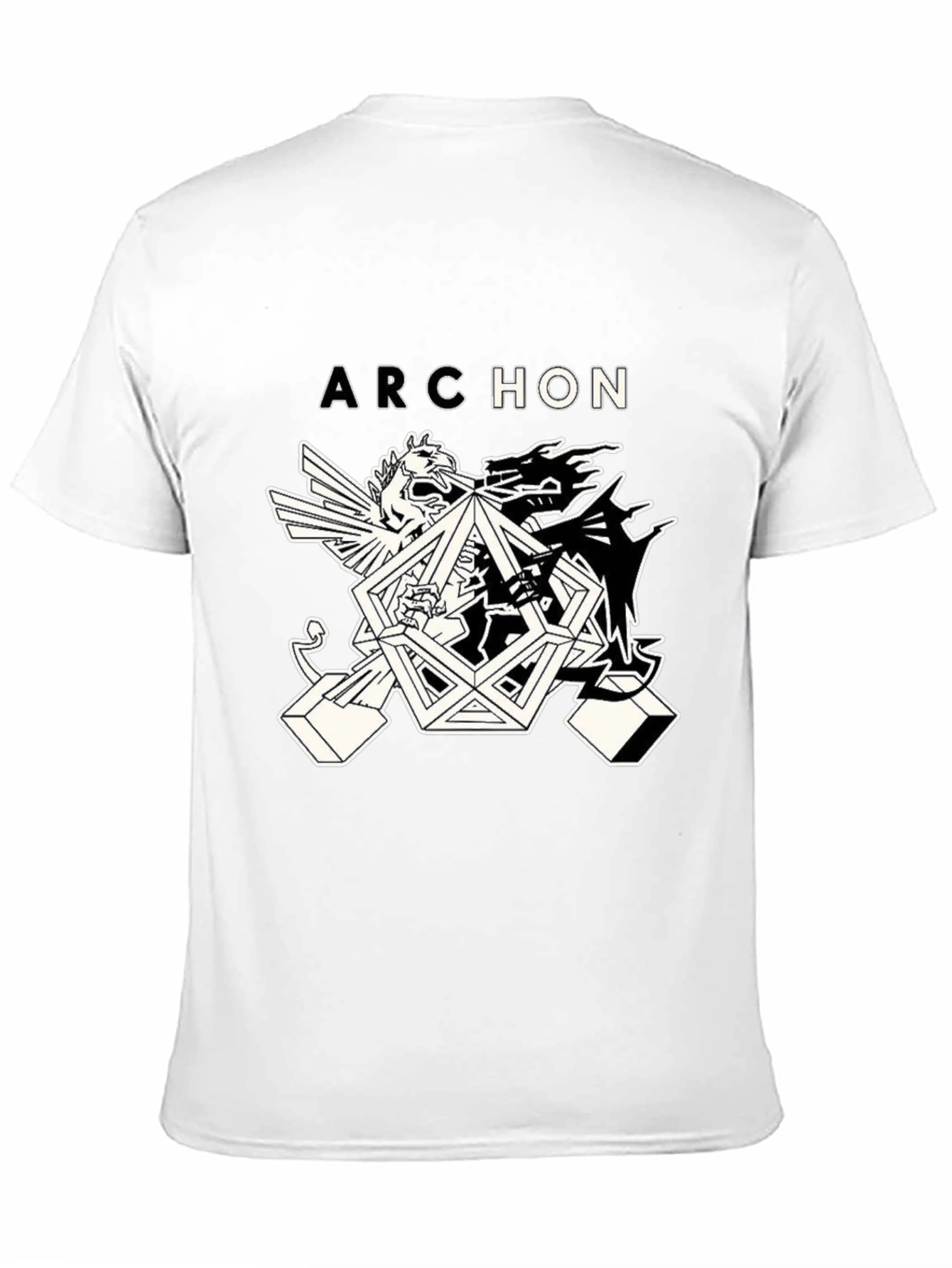 Archeon Black Graphic Print Tee
