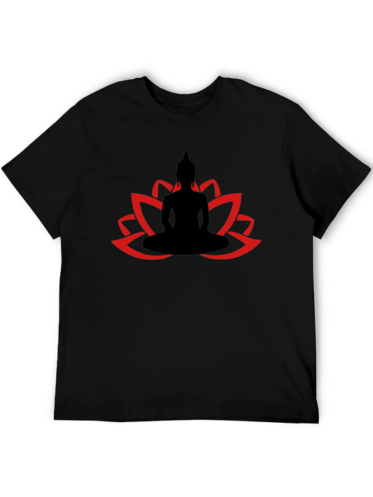 Buddha Lotus Graphic Tee - Relaxed Fit Cotton T-Shirt