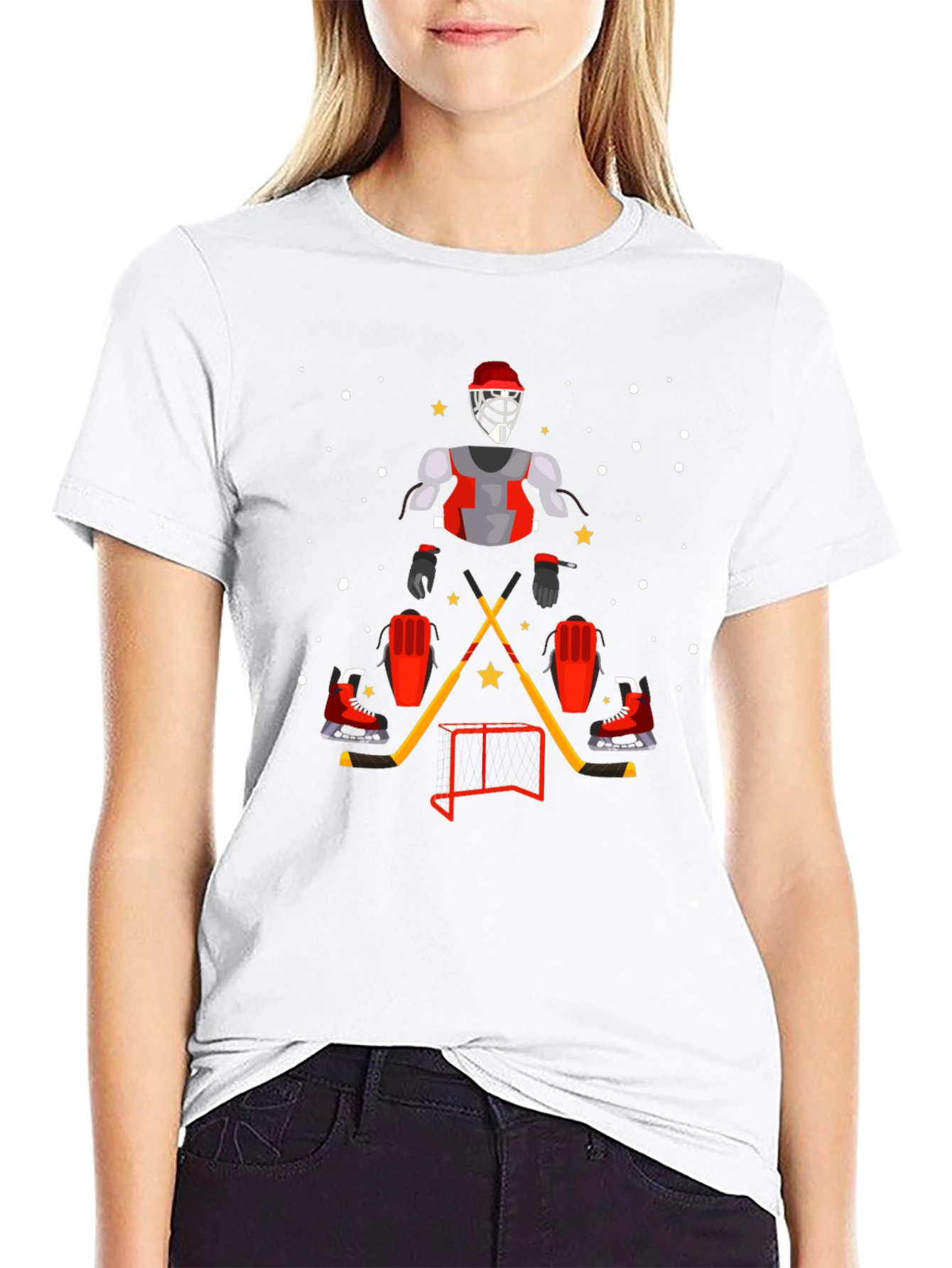 Hockey Goalie Graphic T-Shirt - Sporty Black Tee