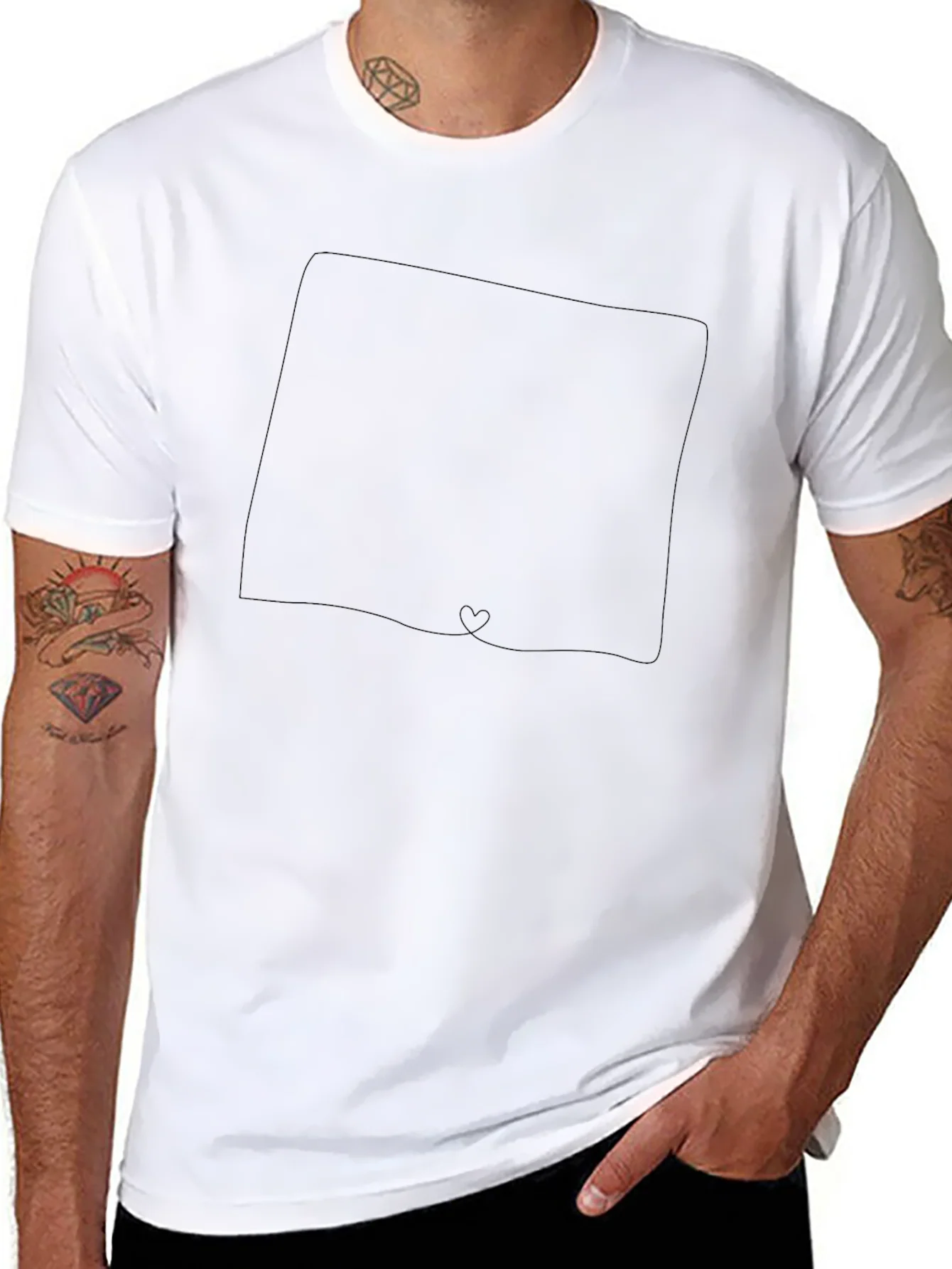 Mens Solid Black Graphic T-Shirt