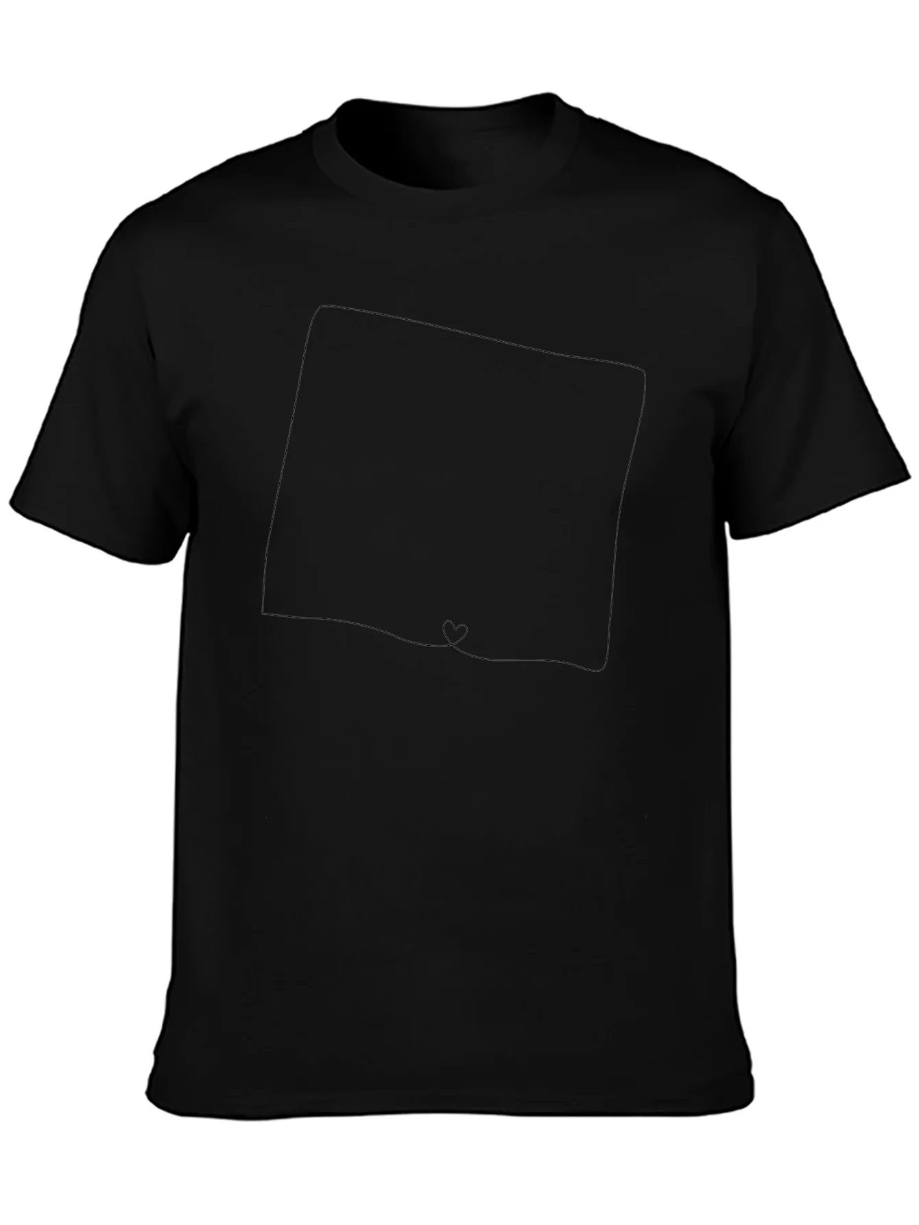 Mens Solid Black Graphic T-Shirt