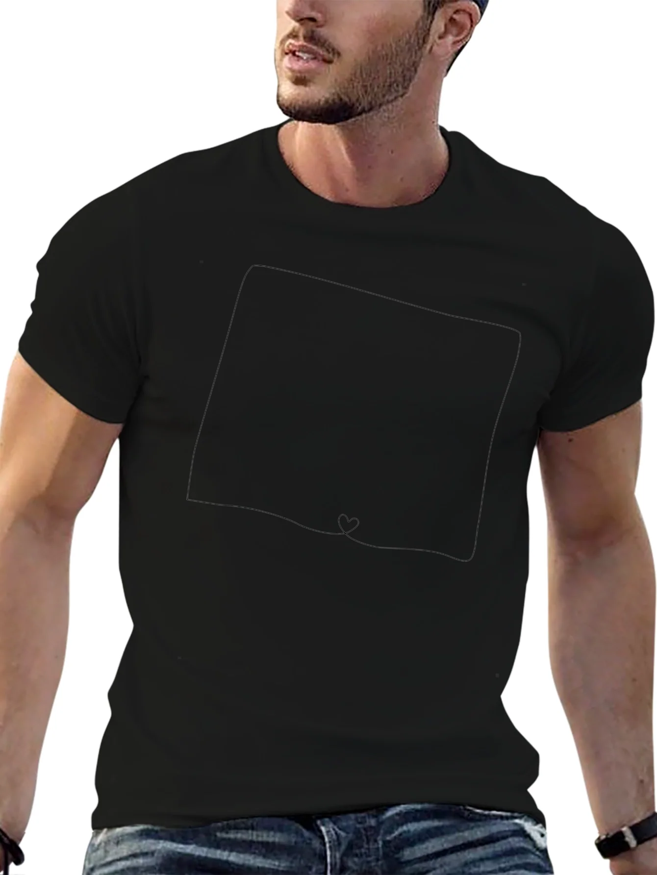 Mens Solid Black Graphic T-Shirt