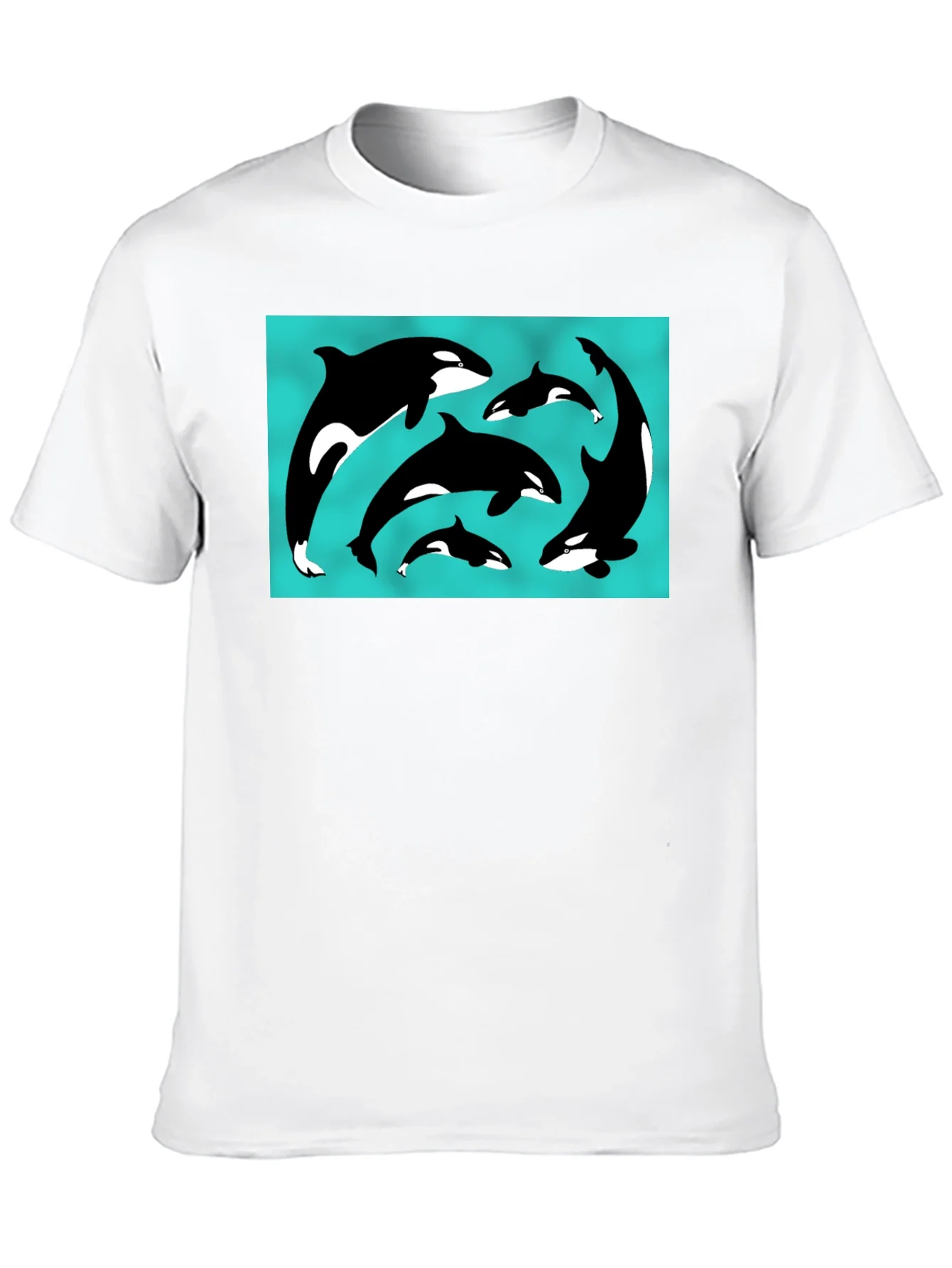 Orca Pod Graphic Tee - Black Cotton T-Shirt
