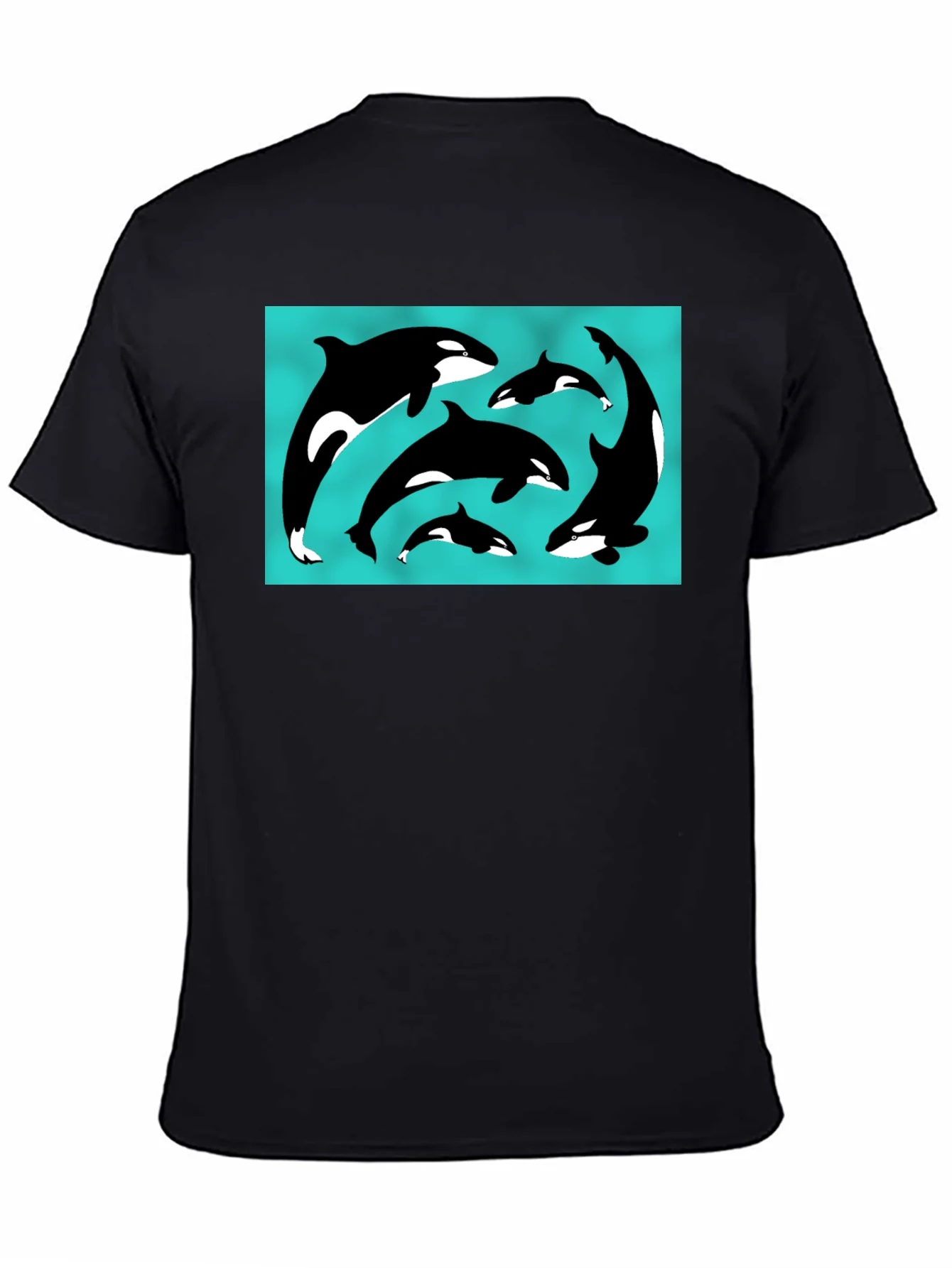 Orca Pod Graphic Tee - Black Cotton T-Shirt