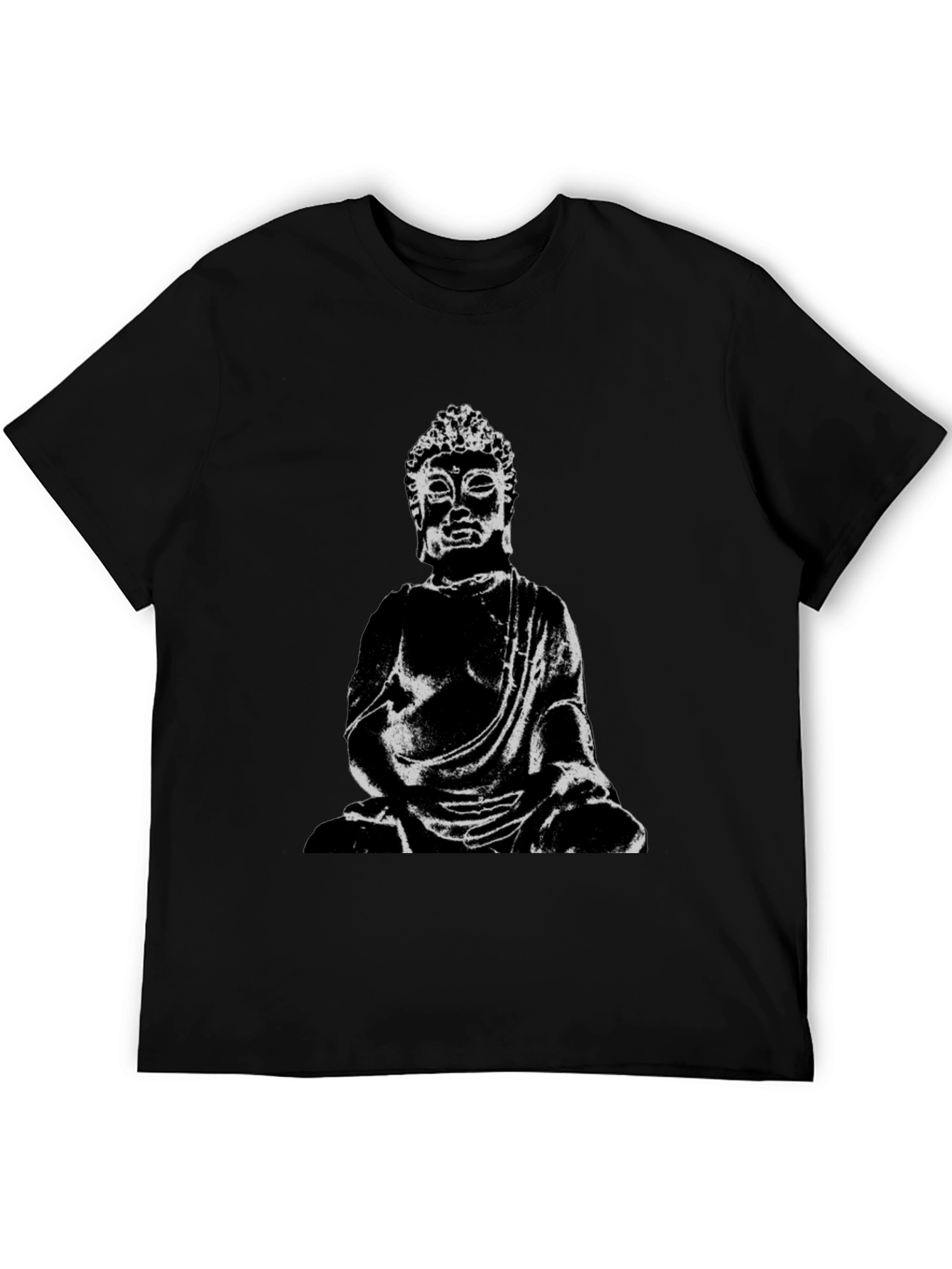 Buddha Graphic Print Black T-Shirt