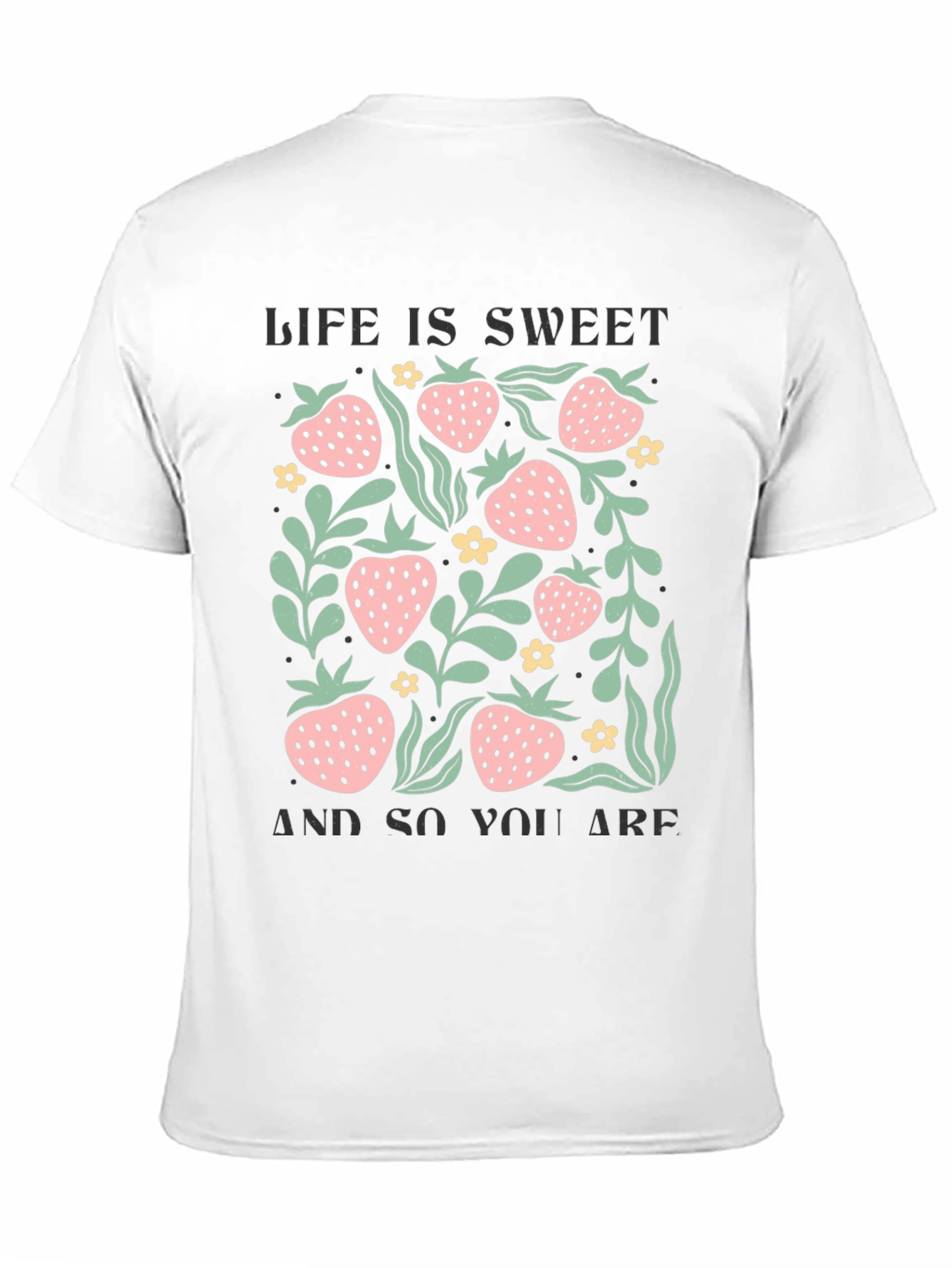 Sweet Life Strawberry Graphic Tee - Black