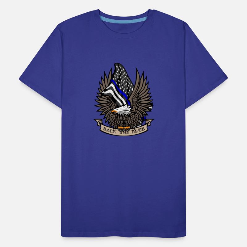 Back the Blue USA Police Blue Line Flag With Eagle