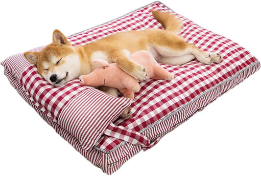 BAdidas Bed Pet Cushion Cat Pillow Set, Checkered  - Latest Style