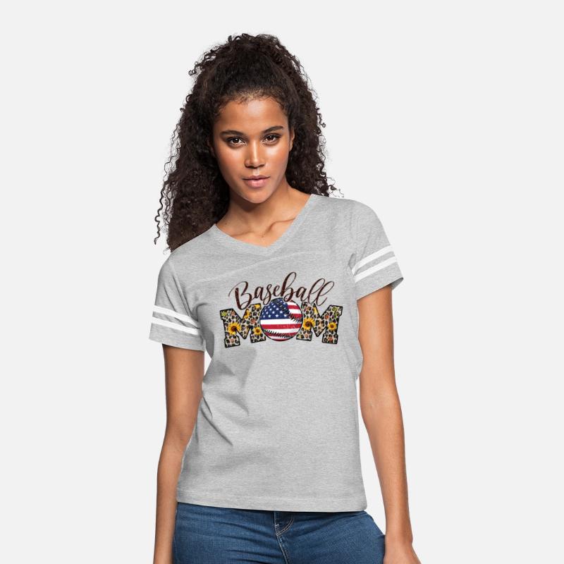Baseball mom leopard Usa Flag Gift For mother day