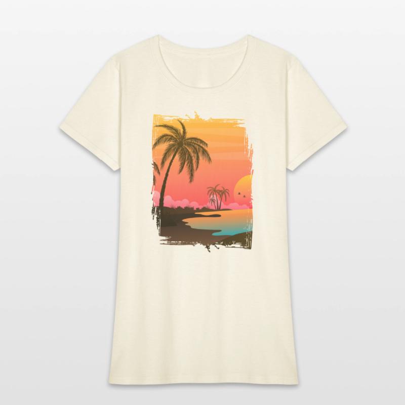 Beach Palm Sunset , Beach, Palm Trees, Vacation