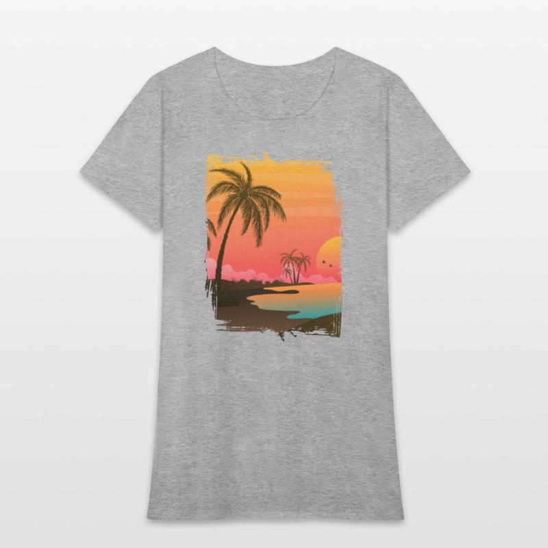 Beach Palm Sunset , Beach, Palm Trees, Vacation