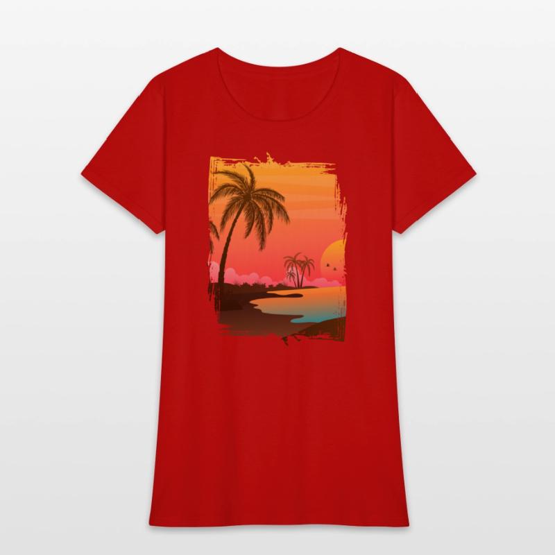 Beach Palm Sunset , Beach, Palm Trees, Vacation