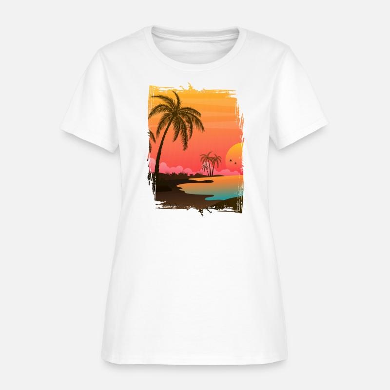 Beach Palm Sunset , Beach, Palm Trees, Vacation