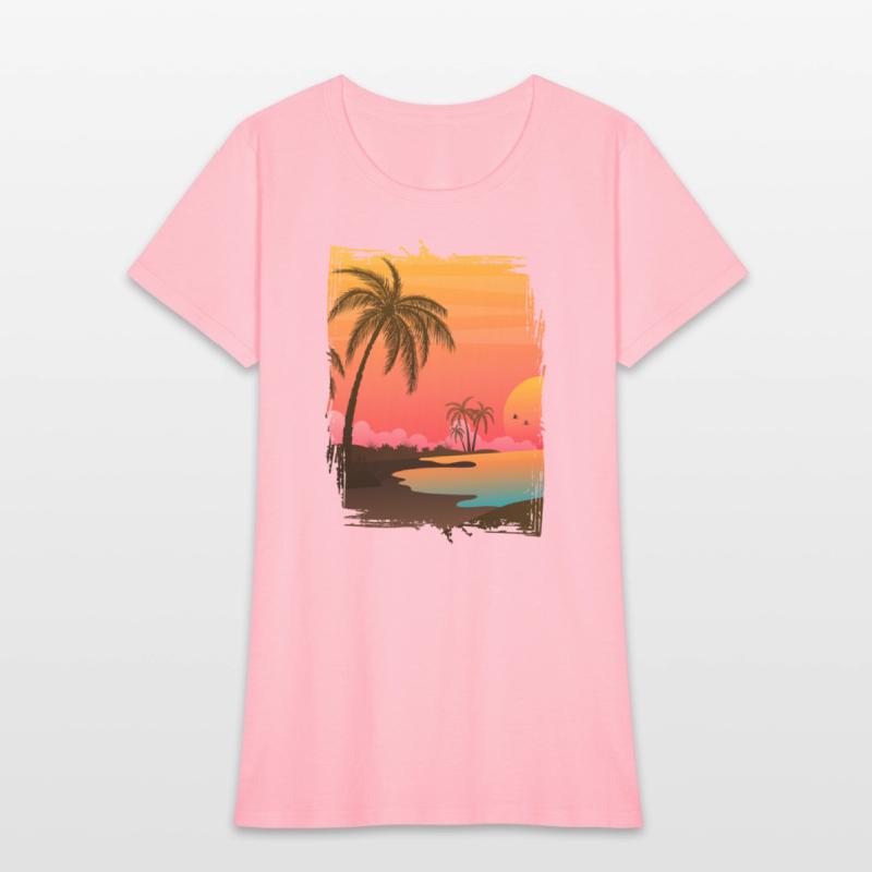 Beach Palm Sunset , Beach, Palm Trees, Vacation