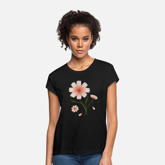 beautiful cosmea flower pink petals illustration