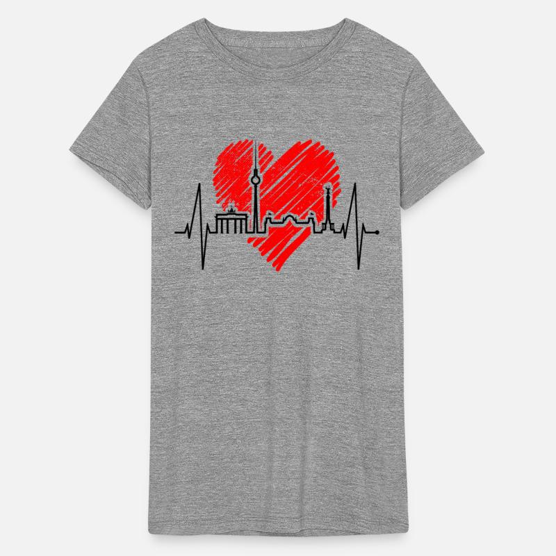 Berlin Skyline Heartbeat I Love Germany Fan Heart