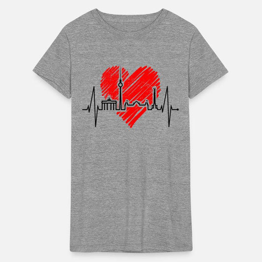 Berlin Skyline Heartbeat I Love Germany Fan Heart