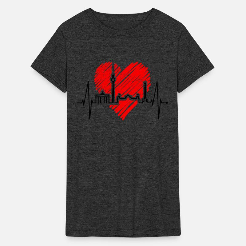 Berlin Skyline Heartbeat I Love Germany Fan Heart