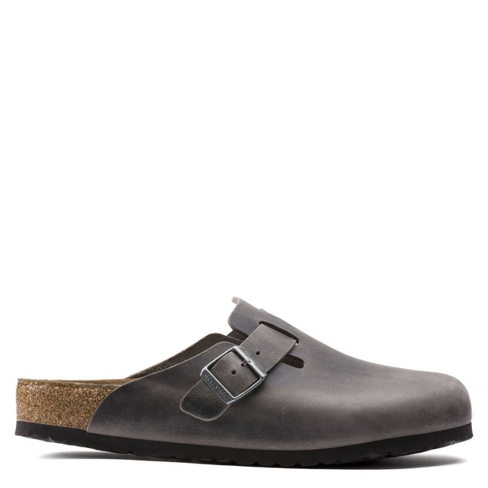 Birkenstock Boston Softbed Oiled Leather in Iron