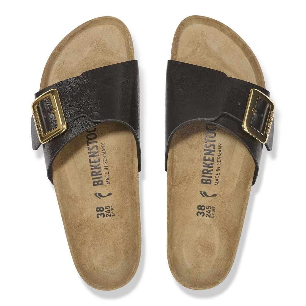 Birkenstock Women's Catalina Luxe Buckle Birko-Flor in Graceful Licorice