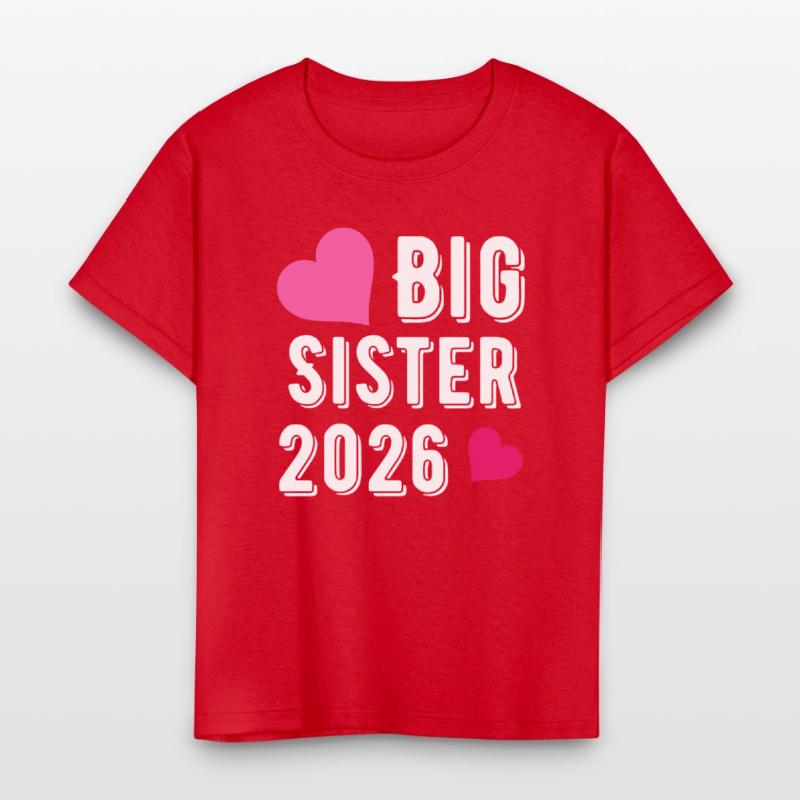 Big Sister 2026 Pink Heart Design