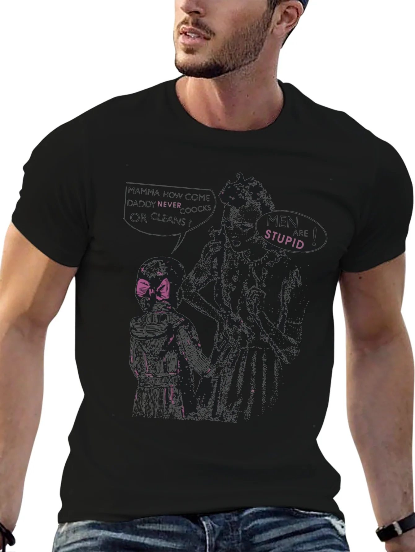 Edgy Graphic Tee - Never Trust Stupid Men