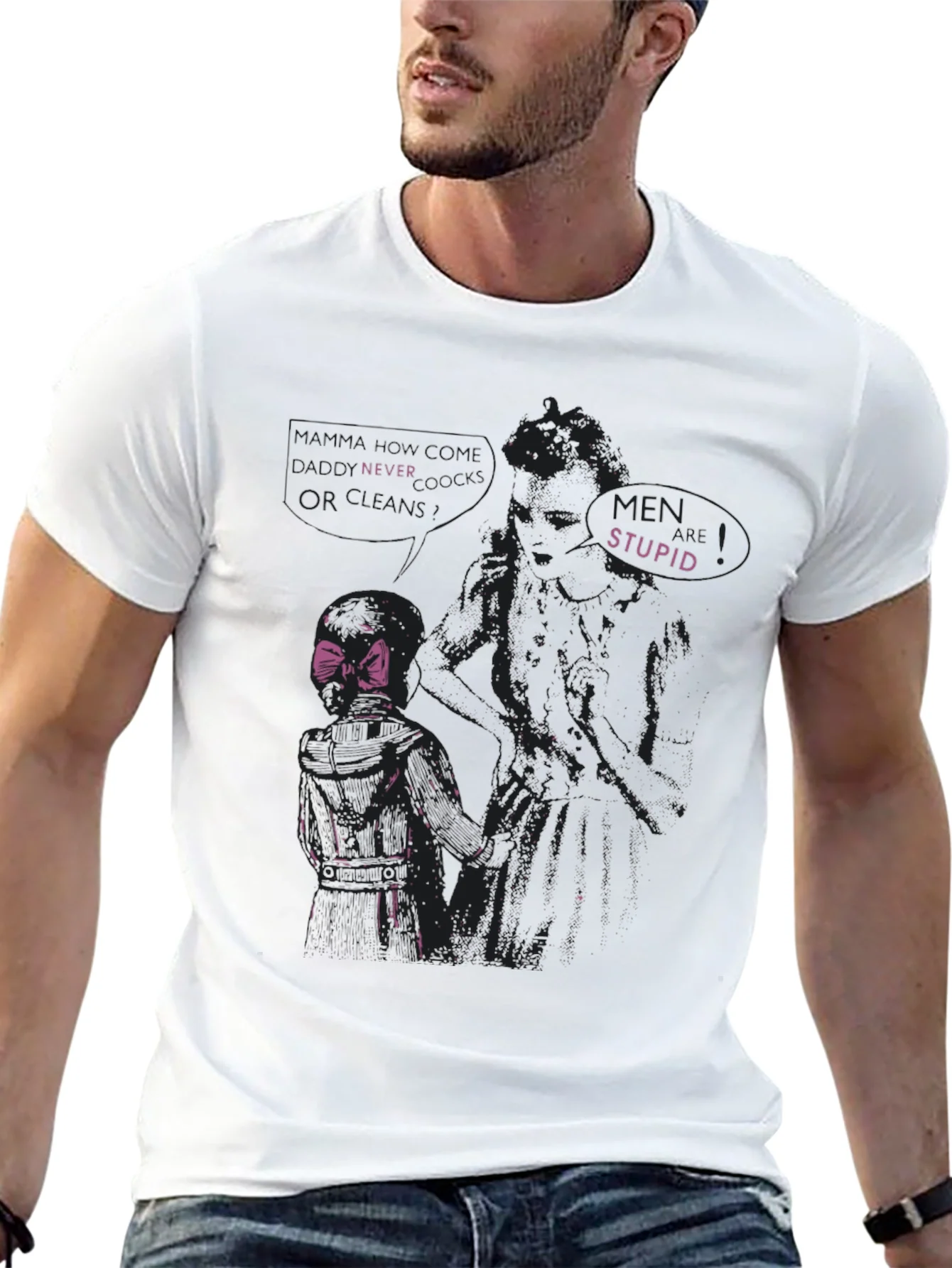 Edgy Graphic Tee - Never Trust Stupid Men