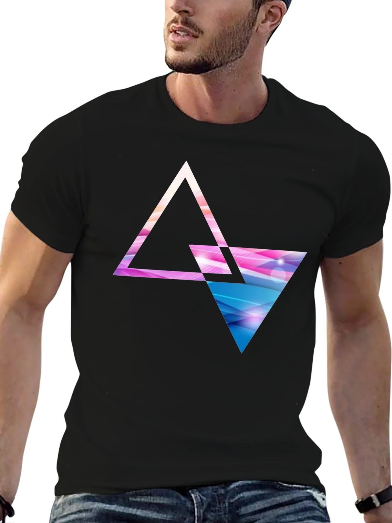 Geometric Triangle Graphic T-Shirt - Modern Design
