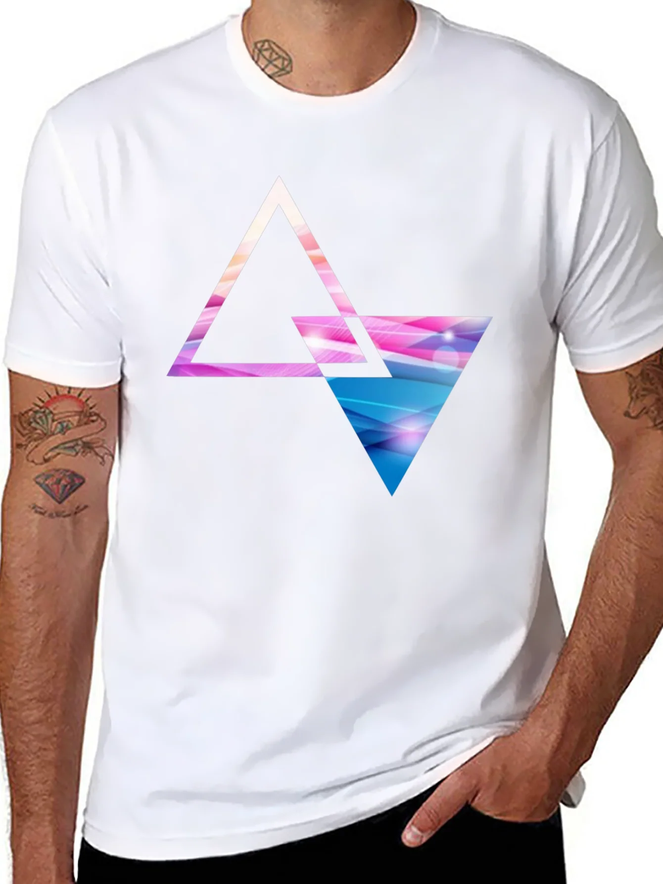 Geometric Triangle Graphic T-Shirt - Modern Design