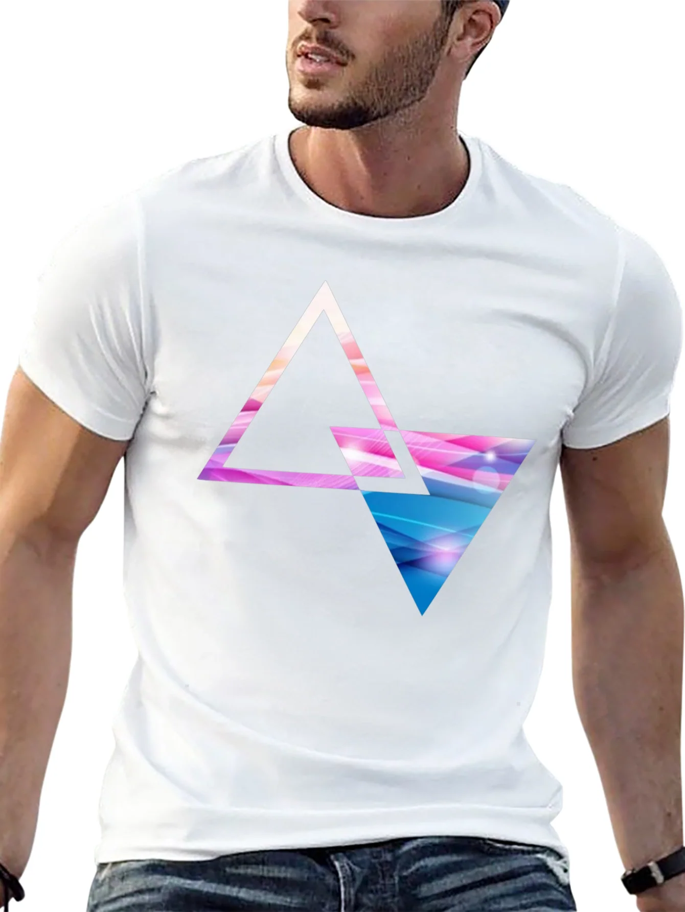 Geometric Triangle Graphic T-Shirt - Modern Design