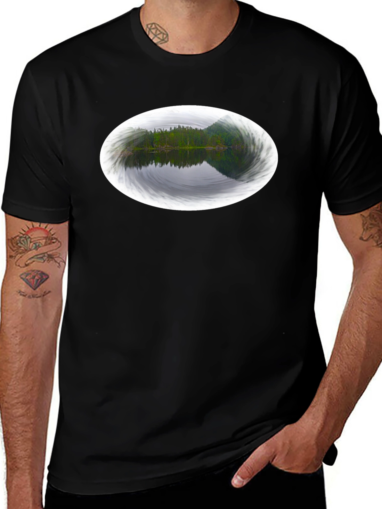 Nature Reflection Black Tee