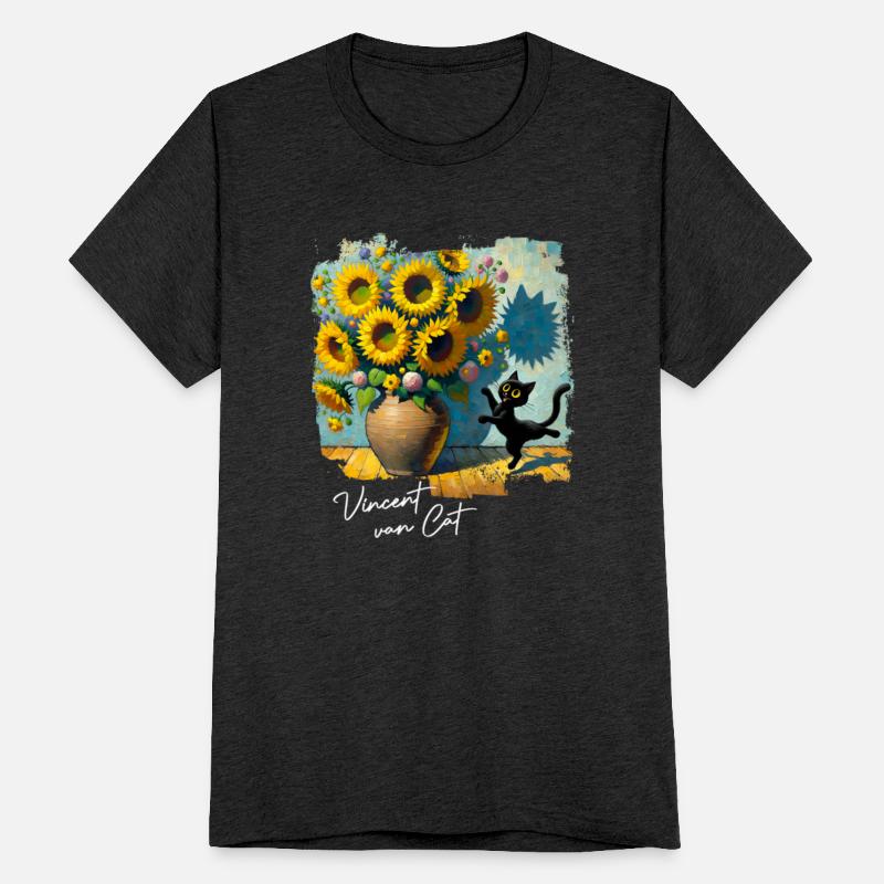 Black Cat Sunflowers Premium