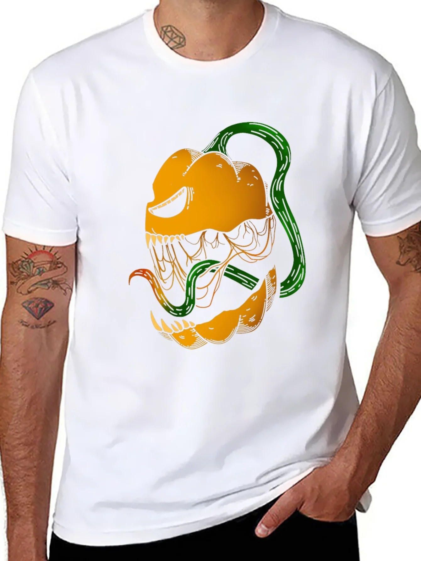 Monster Pumpkin Graphic T-Shirt - Halloween Ready!