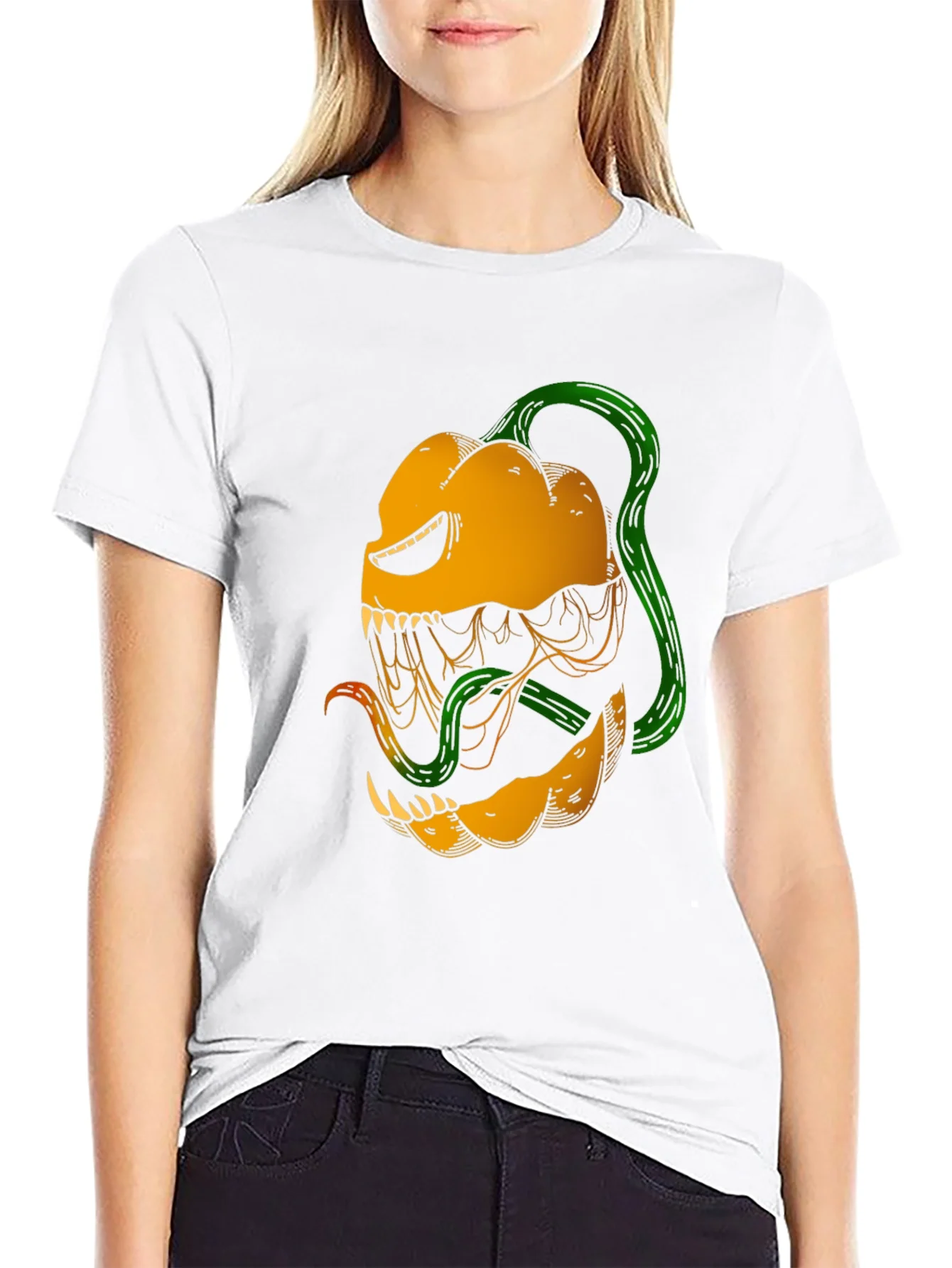 Monster Pumpkin Graphic T-Shirt - Halloween Ready!