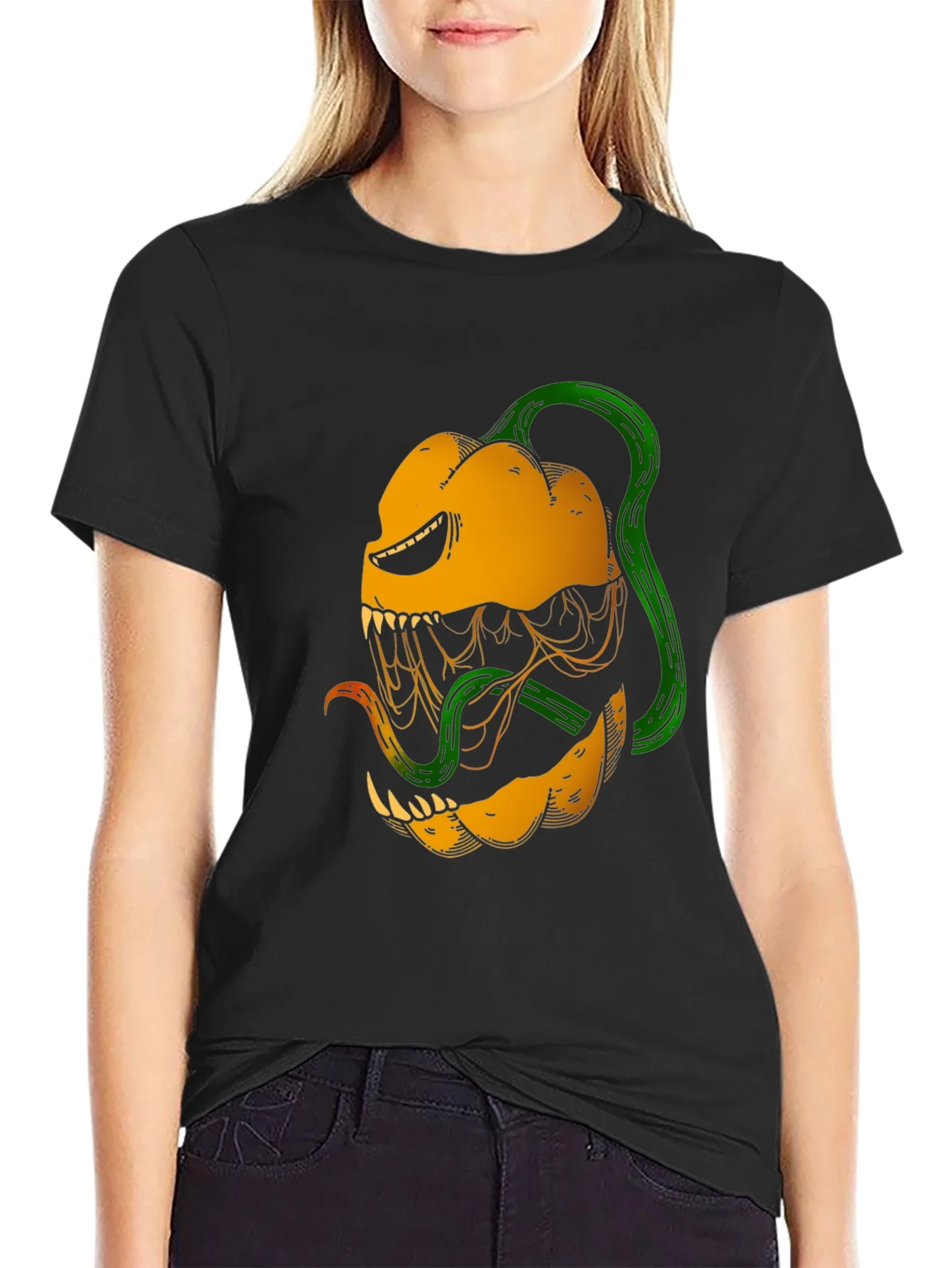Monster Pumpkin Graphic T-Shirt - Halloween Ready!