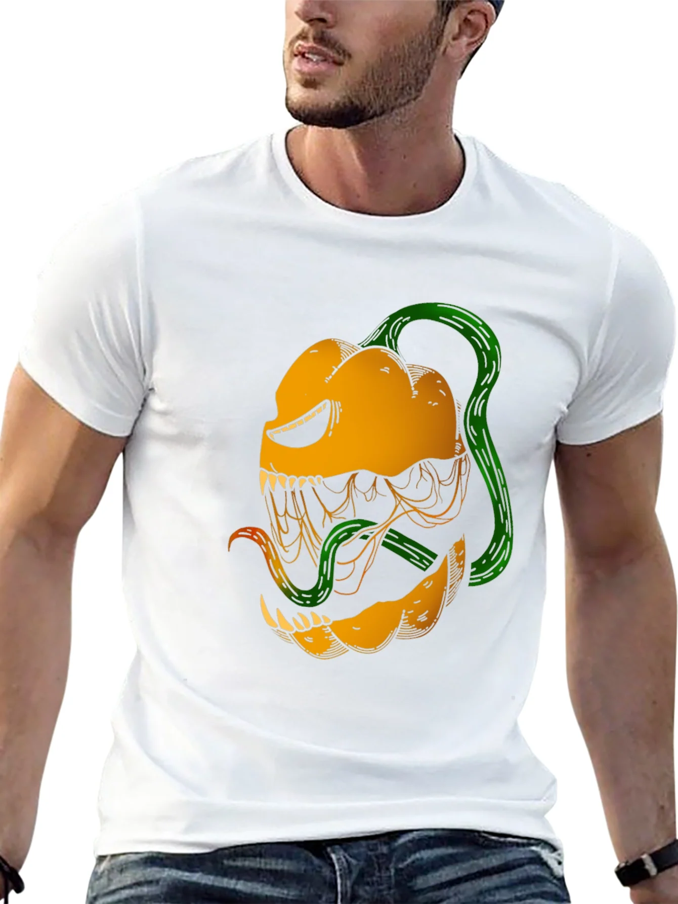 Monster Pumpkin Graphic T-Shirt - Halloween Ready!