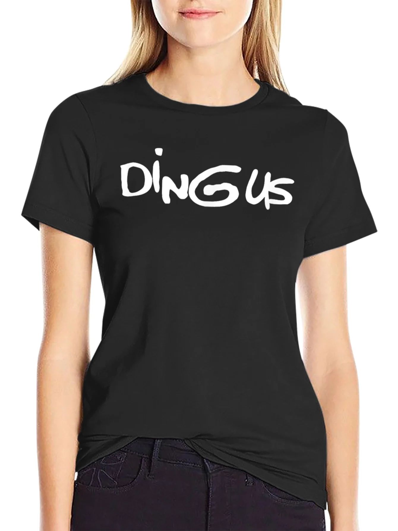 Dingus Graphic Tee - Black Cotton Casual T-Shirt
