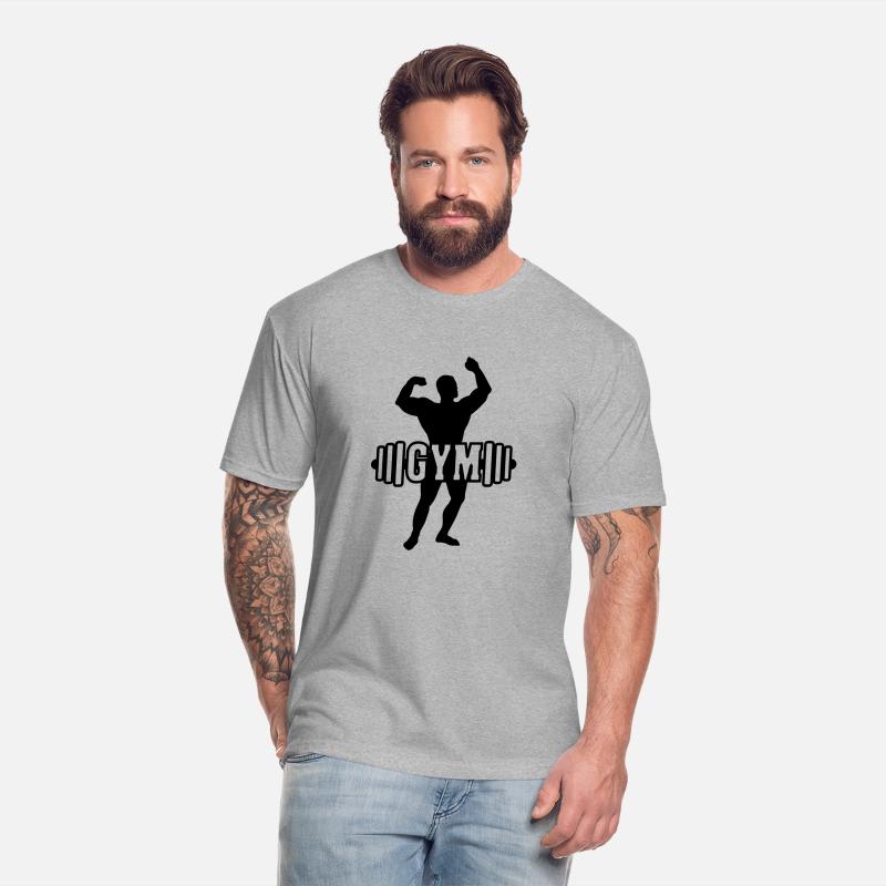 Bodybuilder transparent text 'GYM'