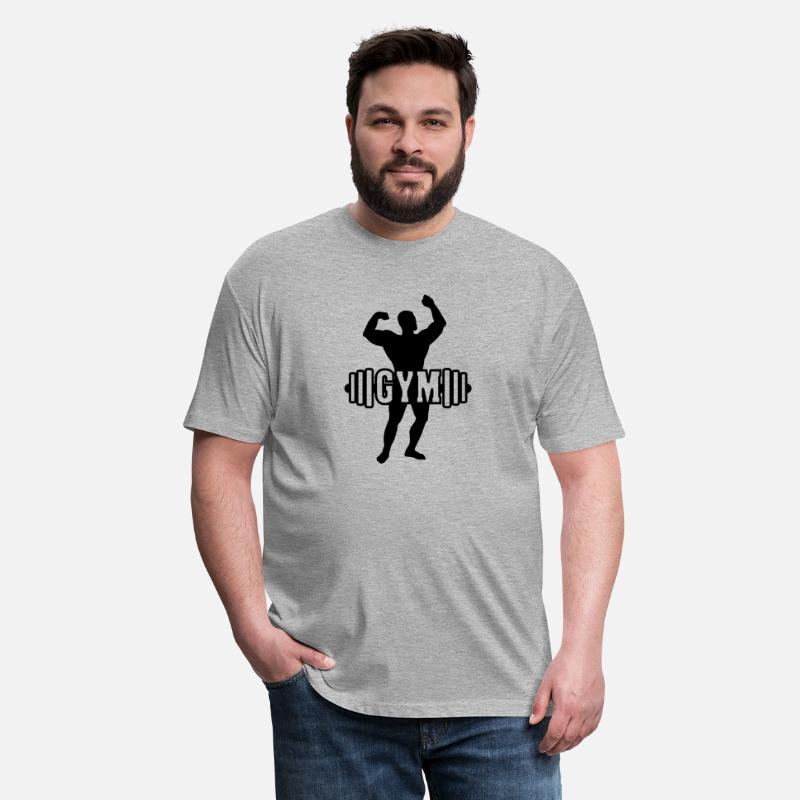 Bodybuilder transparent text 'GYM'