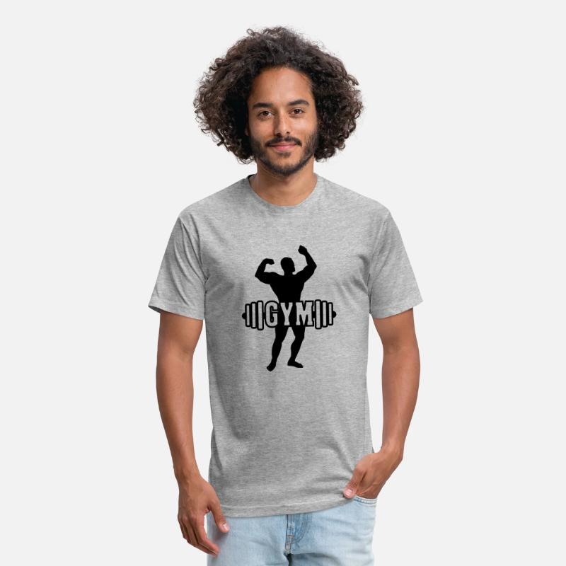 Bodybuilder transparent text 'GYM'