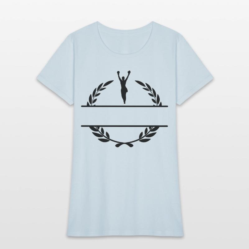 Boxer with hands up winner in laurel wreath