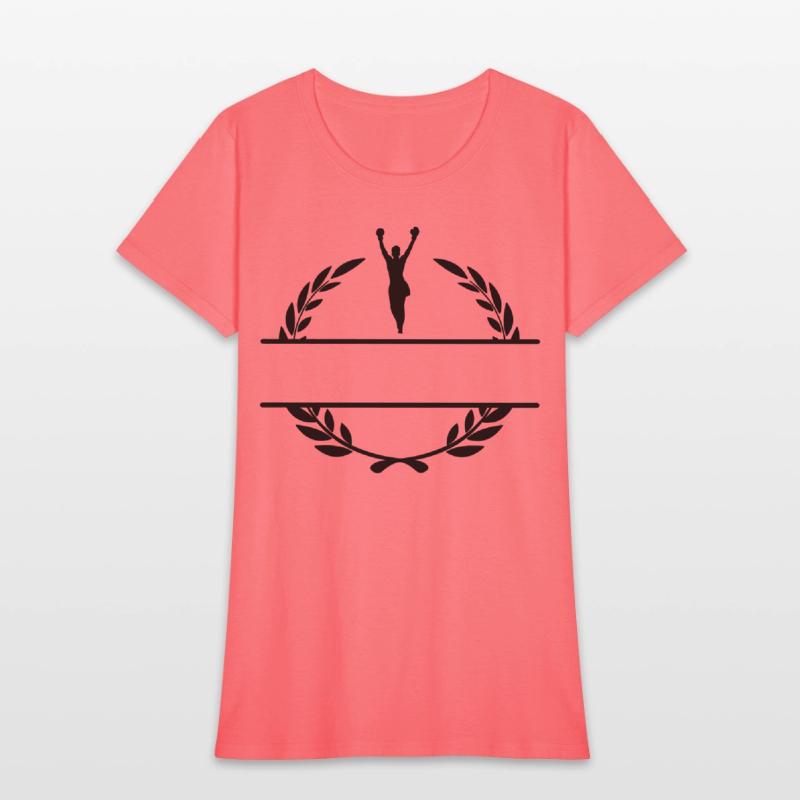 Boxer with hands up winner in laurel wreath