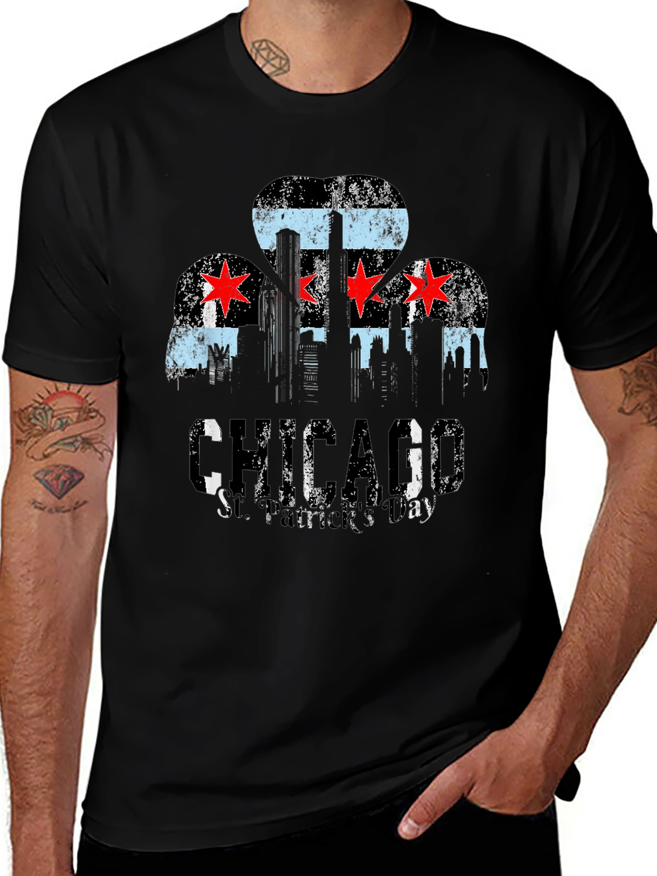 Chicago Skyline Black T-Shirt
