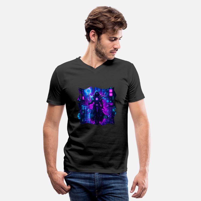 Bright Magician In Violet Neon Power