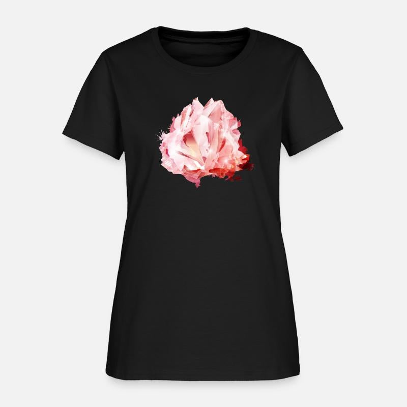 bright pink rose quartz crystal motif