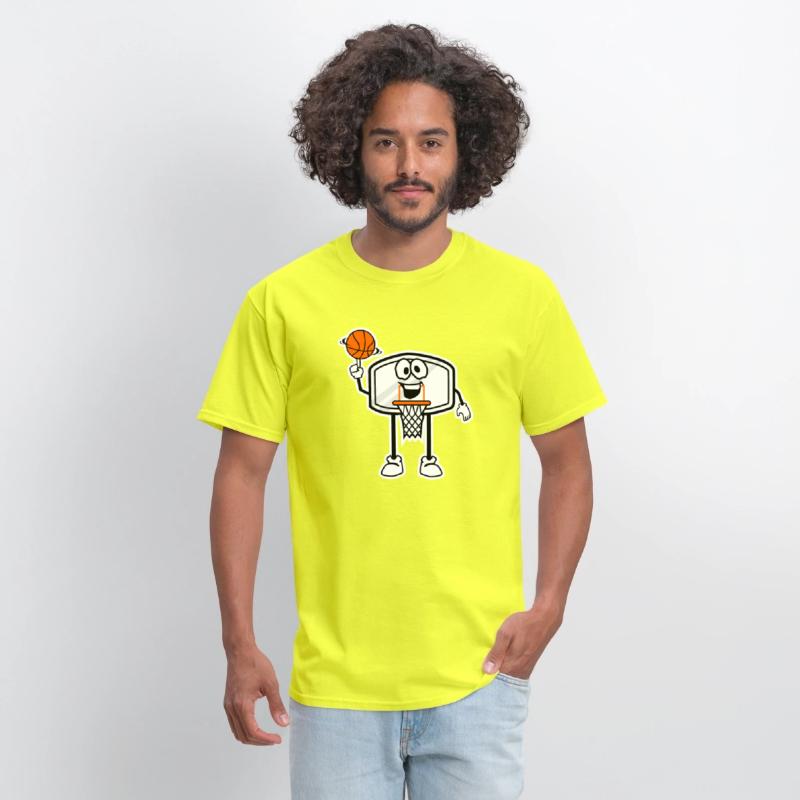 Bucket Rim Basketball Character Illustration