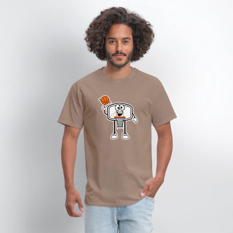 Bucket Rim Basketball Character Illustration