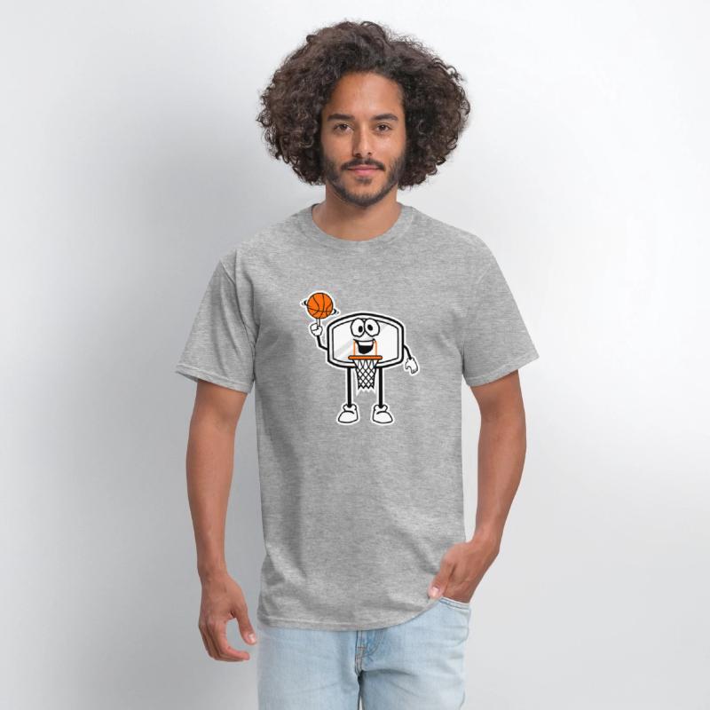 Bucket Rim Basketball Character Illustration
